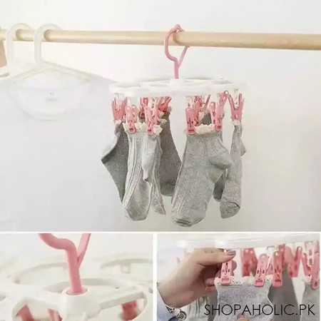16 clips flower shape clothes hanger image5