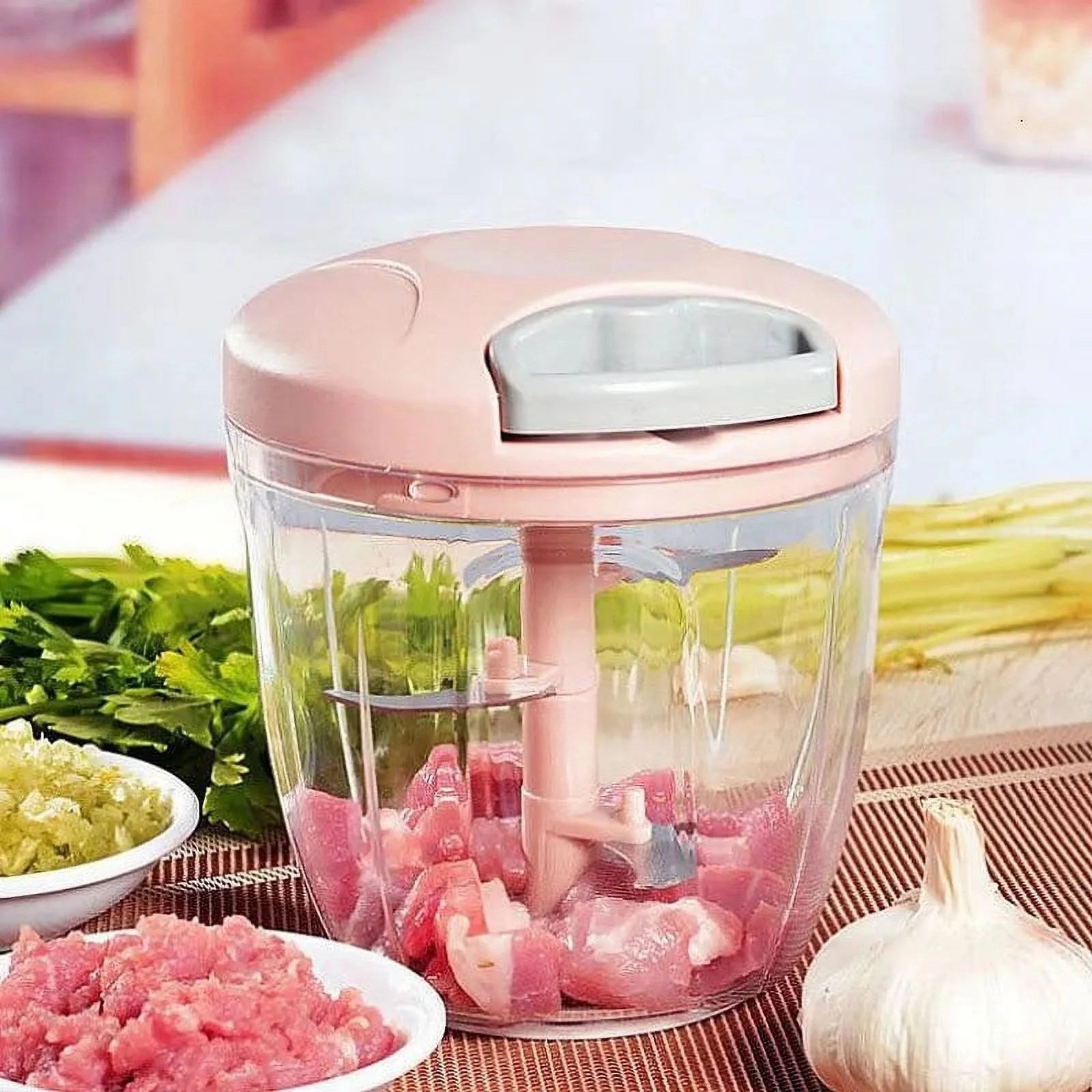 Manual Food Chopper – Stainless Steel Blade, Easy to Clean image 4