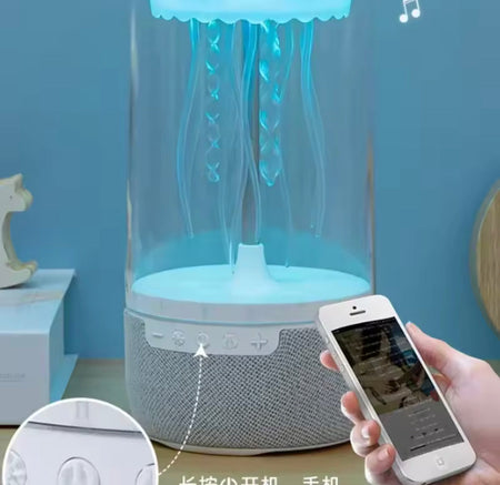 colorful jellyfish lamp with bluetooth speaker image 2