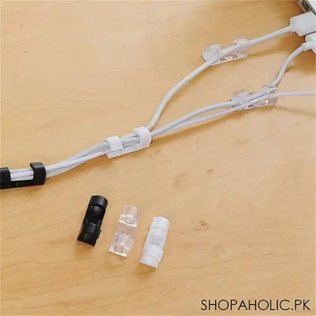 16pcs big size self adhesive crystal design cable clips organizer desk mouse cable wire holder image2