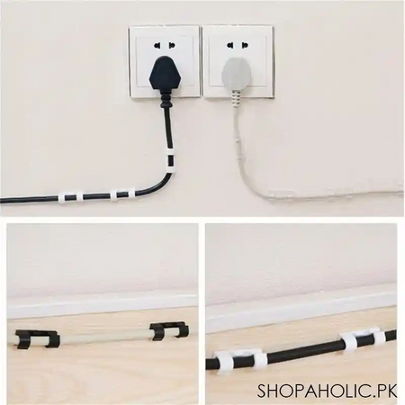16pcs big size self adhesive crystal design cable clips organizer desk mouse cable wire holder main image