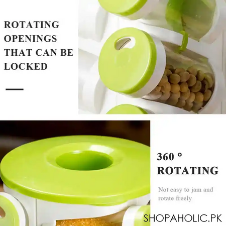 16pcs rotating spice rack jars with cutlery holder image5