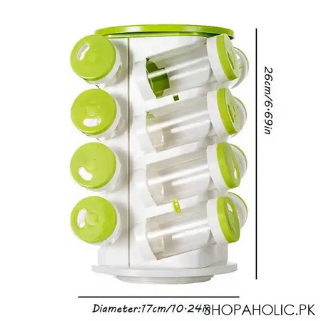 16pcs rotating spice rack jars with cutlery holder image6