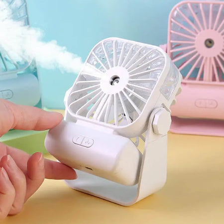 portable rechargeable mini mist spray desk fan image 2