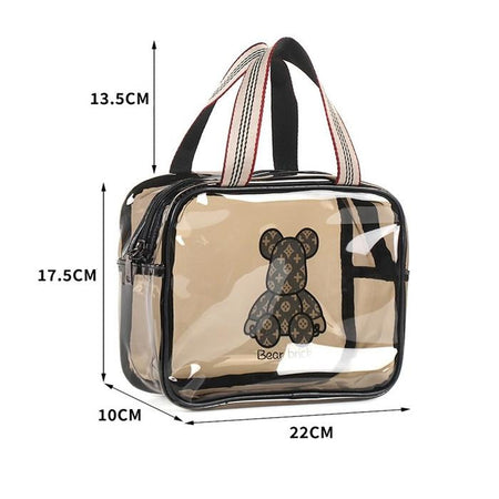 set of 3 transparent bear cosmetic pouch image 10