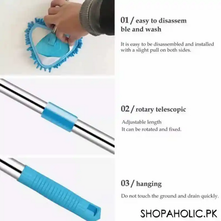 180 degree rotatable microfiber extendable triangular mop image3