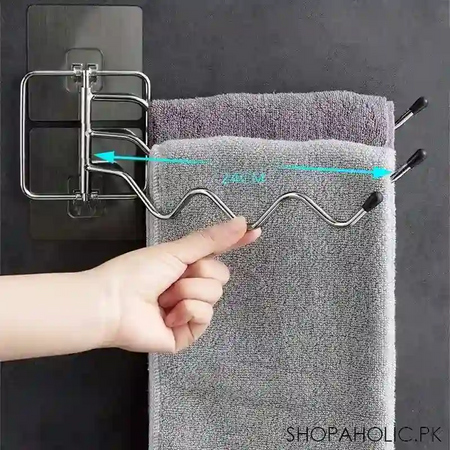 180 degree rotating bathroom wall hook towel rail image2