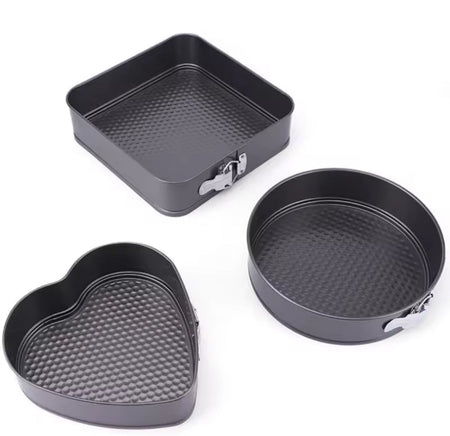 set of 3 carbon steel cake molds image 4
