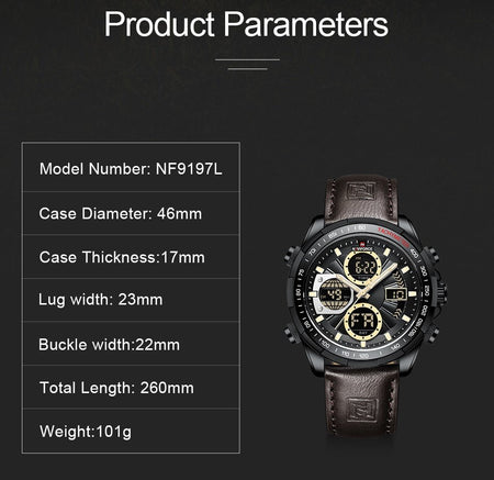 Overfly 9197 Naviforce Analog-Digital Dual Time Chronograph Watch image 4