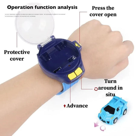 Metal Mini RC Car Watch Toy with Lights