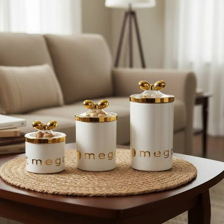 set of 3 luxury ceramic canister set main image