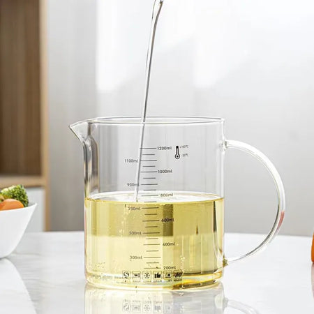1200ml high borosilicate glass oil filtering pot image 3