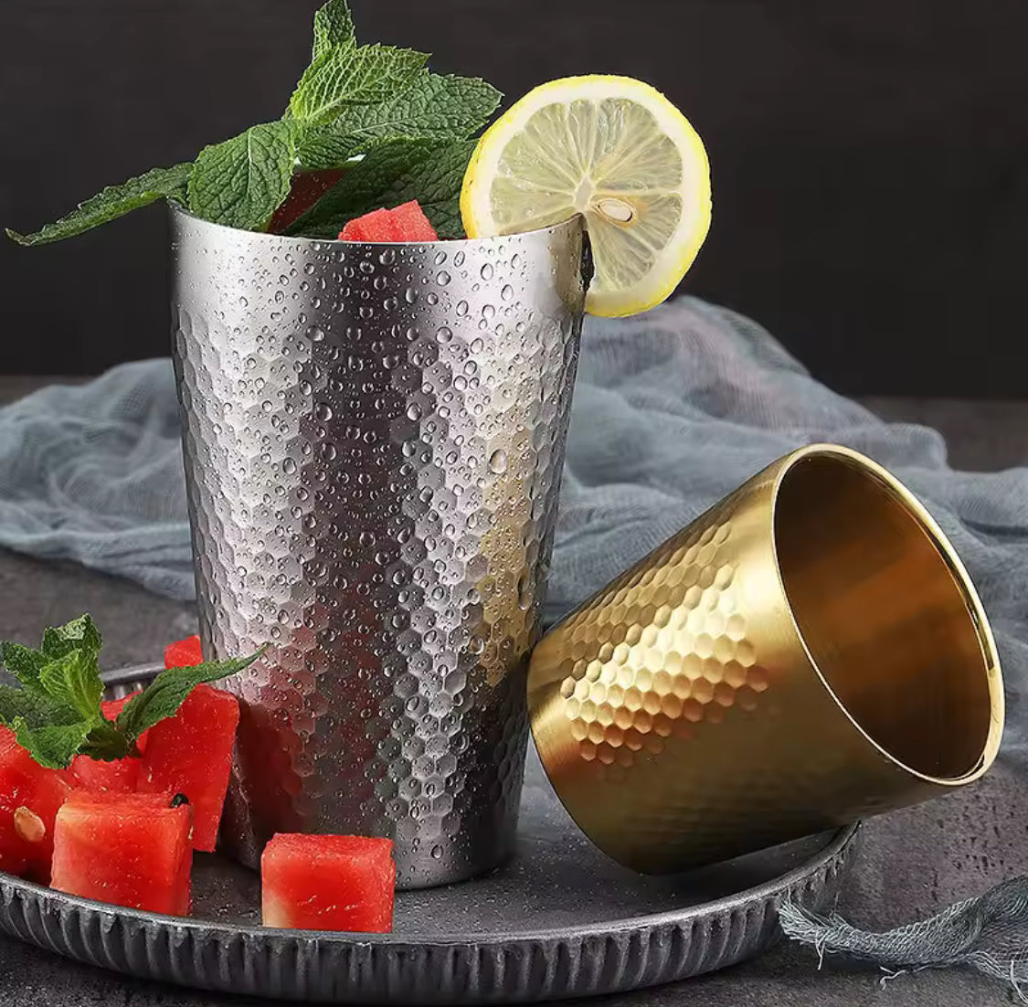stainless steel hammered texture glass image 7