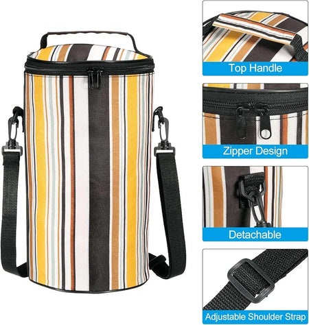 Striped Zipper Lunch Box Insulation Bag - image 2