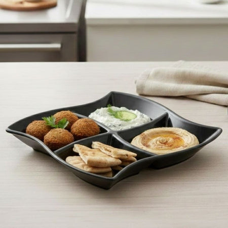 4 partition snack plate main image