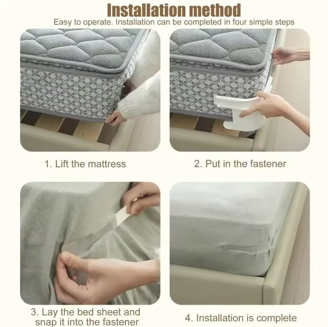 4 pcs heavy duty bed sheet corner clips image 2
