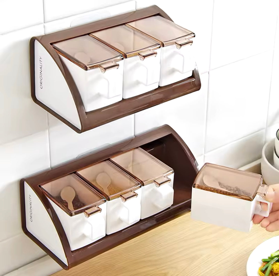 4 Grid Wall Mounted Spice Boxes - image 2