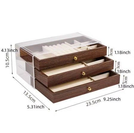 3 layer wooden jewelry organizer image 4