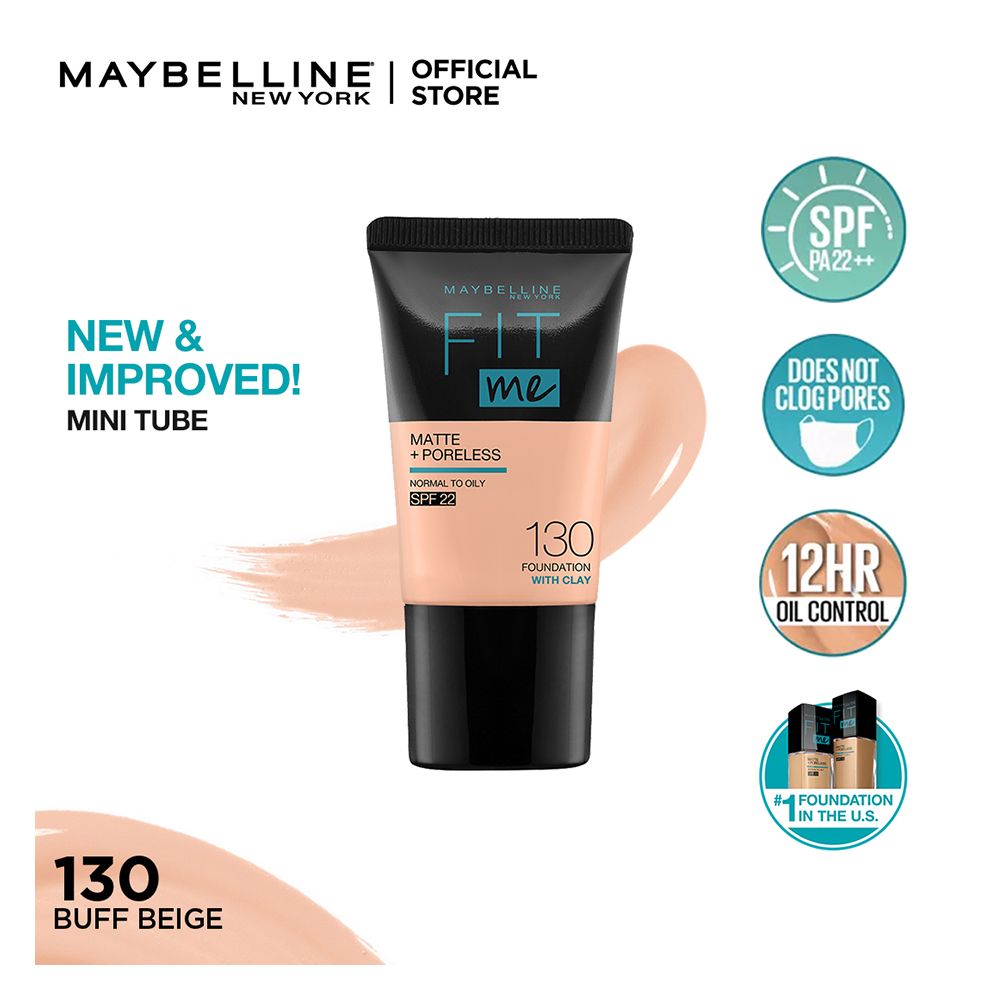 Maybelline New York Fit Me Matte + Poreless Liquid Foundation, 130, Buff Beige, 18ml - Main Image
