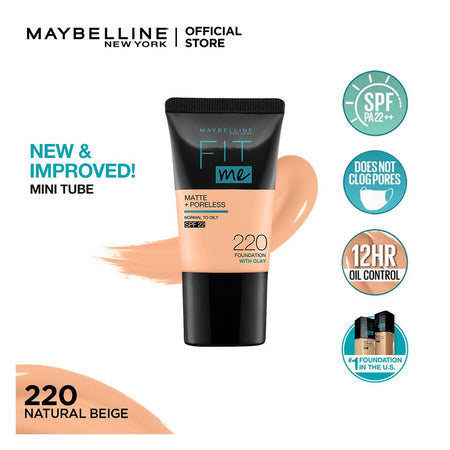 Maybelline New York Fit Me Matte + Poreless Liquid Foundation, 220, Natural Beige - Image 3