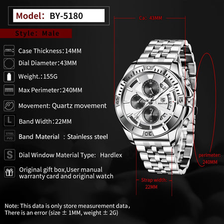 Benyar BY-5180 Skymaster Chronograph Watch Image 3