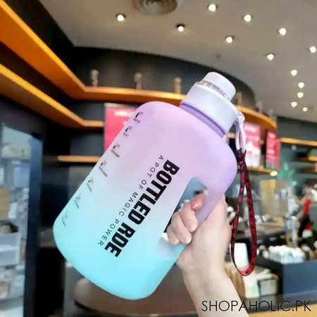 2.2l large capacity travel motivational water bottle with time marker main image