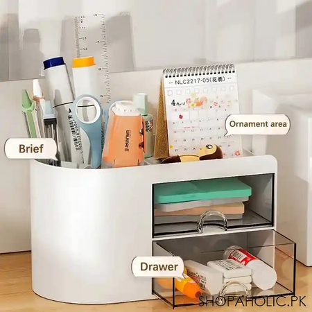 2 drawers simple pen holder image2