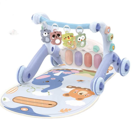 Joyous 2 in 1 Baby Musical Piano Play Mat With Push Walker Light Blue