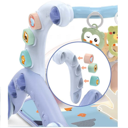 Joyous 2 in 1 Baby Musical Piano Play Mat With Push Walker Grey