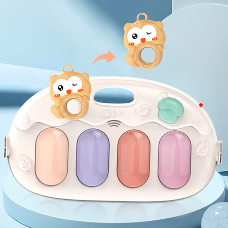 Joyous 2 in 1 Baby Musical Piano Play Mat With Push Walker Grey