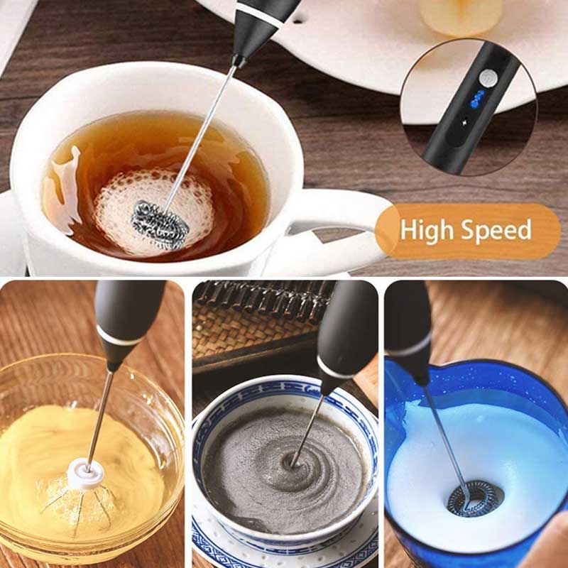 2 in 1 Rechargeable Handheld High Speed Coffee & Egg Beater