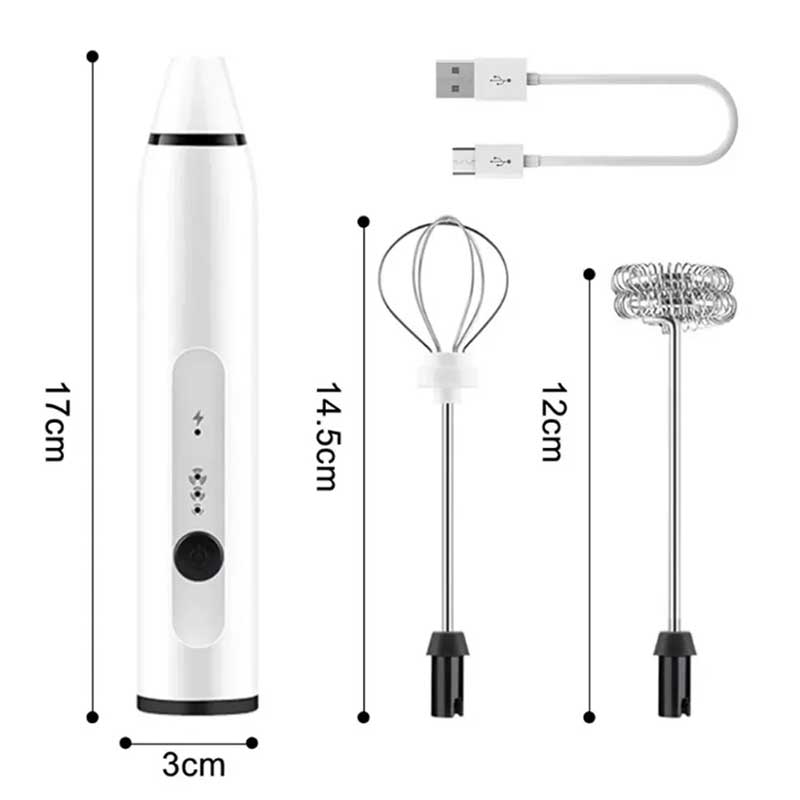 2 in 1 Rechargeable Handheld High Speed Coffee & Egg Beater