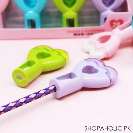 2 in 1 lovely heart shape sharpener with eraser image3