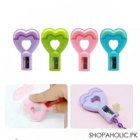 2 in 1 lovely heart shape sharpener with eraser image5