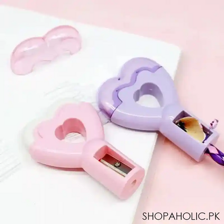 2 in 1 lovely heart shape sharpener with eraser main image