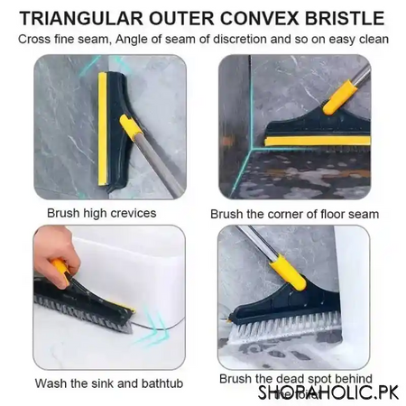 2 in 1 magic broom floor cleaning scrub brush with wiper image4