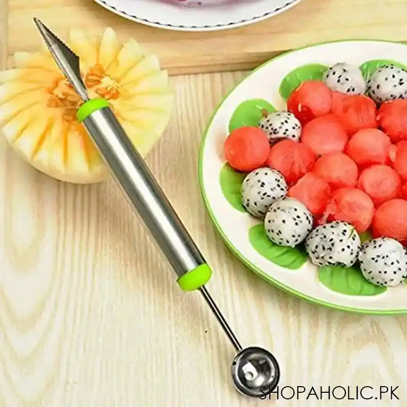 2 in 1 melon baller scoop and carving cutter knife spoon image2