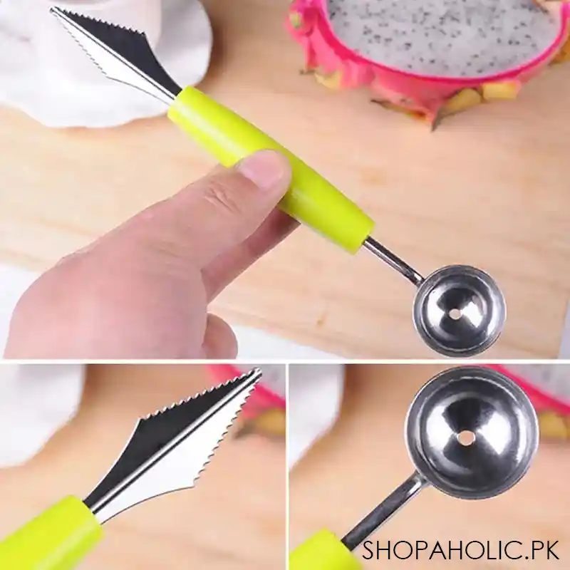 2 in 1 melon baller scoop and carving cutter knife spoon image6