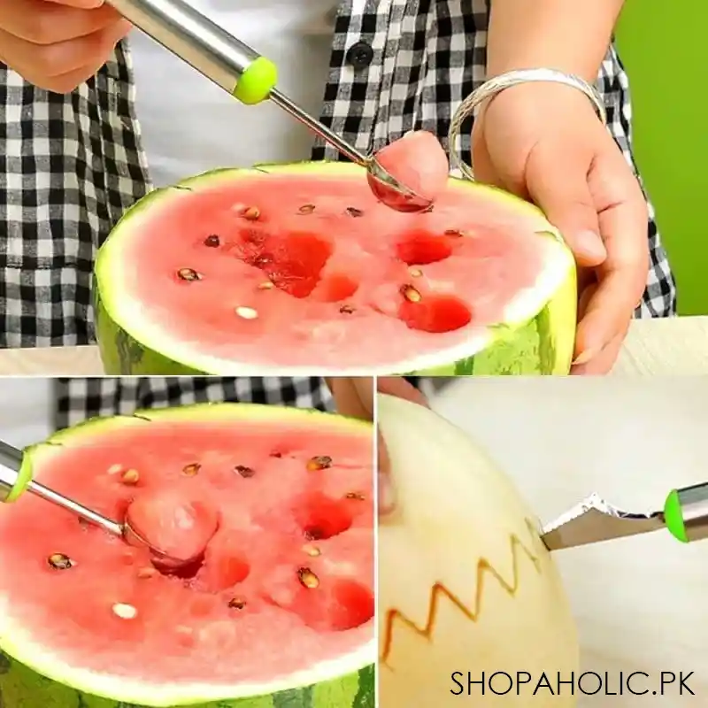 2 in 1 melon baller scoop and carving cutter knife spoon main image