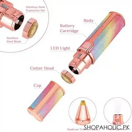 2 in 1 rechargeable eyebrow trimmer and facial hair remover trimmer for women image3