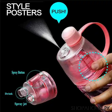 2 in 1 sports spray water drinking bottle 600ml image4