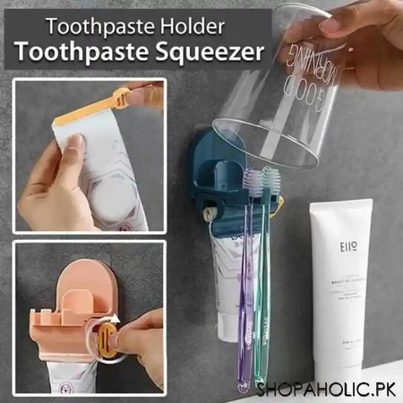2 in 1 toothpaste squeezer and toothbrush holder main image