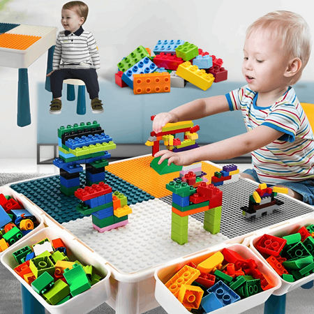2-in-1 Creative Building Blocks Table (102 Pcs)