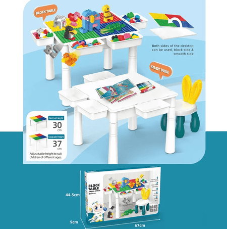 2-in-1 Creative Building Blocks Table (102 Pcs)