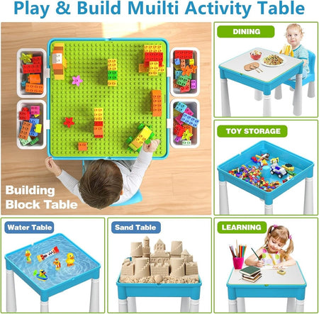 2-in-1 Creative Building Blocks Table (102 Pcs)