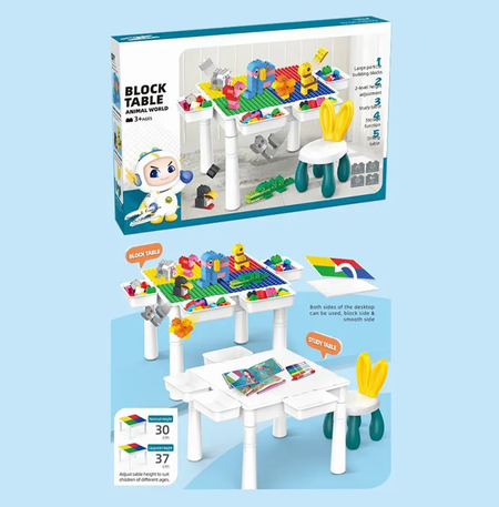 2-in-1 Creative Building Blocks Table (102 Pcs)