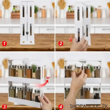 2 tier dual rotating spice storage rack image4