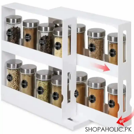 2 tier dual rotating spice storage rack image5