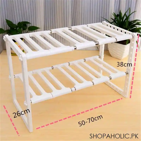 2 tier expandable under sink storage cabinet rack image2