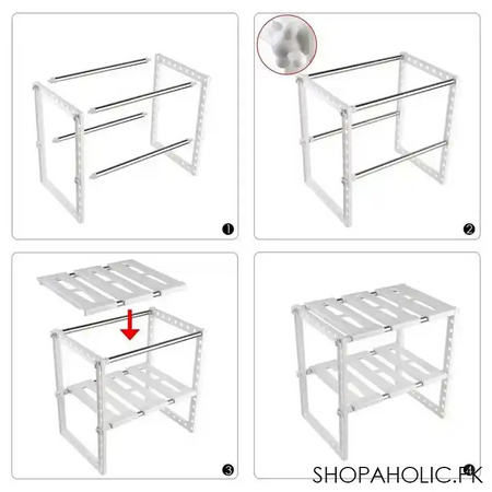 2 tier expandable under sink storage cabinet rack image4